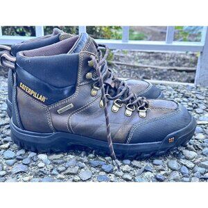 Caterpillar Men's Threshold WP SR Soft Toe Work Boots Brown Size 9: Deep Cleaned